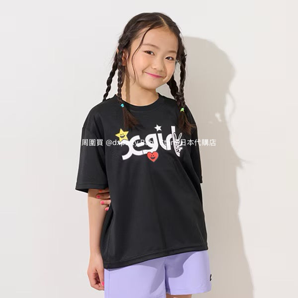 Japanese children's clothing X-girl Stages contact cool water absorption quick dry color changing print top 80-140cm girls summer TOPS