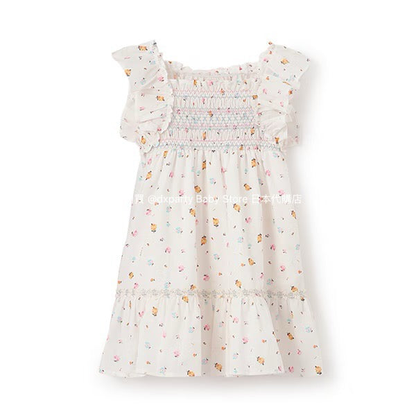 Japanese children's clothing pe#main small flying sleeve dress 80-130cm girls summer dresses