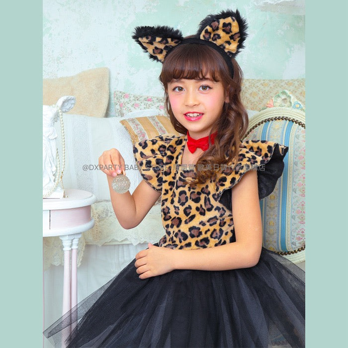 日本直送 豹貓咪 100-140cm 女童款 萬聖節 Cosplay服裝 Halloween攪鬼特輯 AAA
