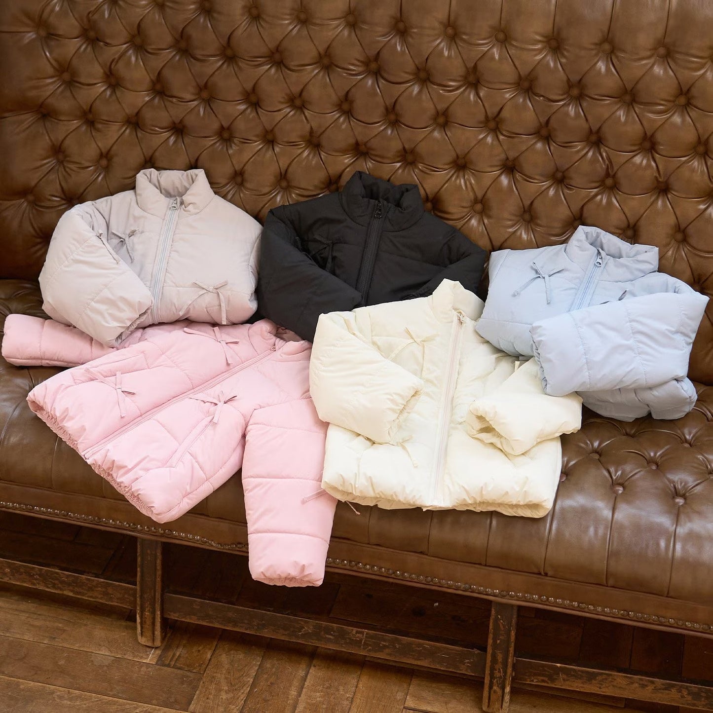 日本童裝 Ly# mine 蝴蝶結夾棉外套 100-150cm 女童款 冬季 (適合寒冷天氣、溫度低天氣)OUTERWEAR