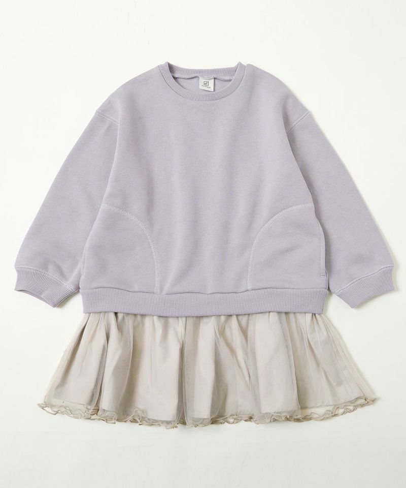 日本童裝 dev!rock 薄紗拼接衛衣連身裙 80-140cm 女童款 冬季 DRESSES