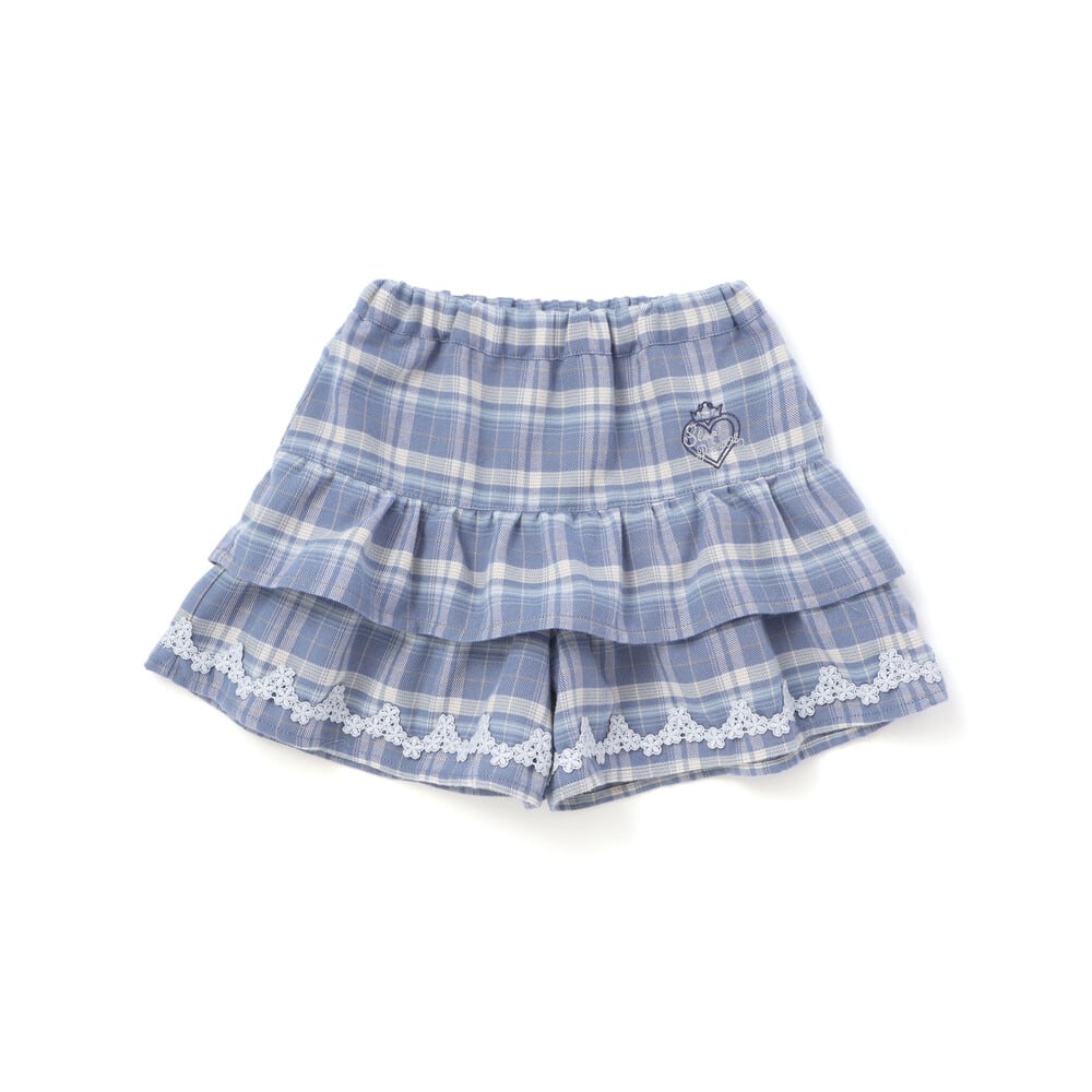 日本童裝 SLAP SLIP 【スラプリ】荷葉邊格紋裙褲 90-130cm 女童款 冬季 PANTS