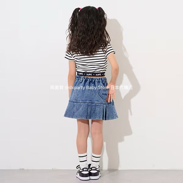 Japanese children's clothing X-girl Stages pleated skirt 90-140cm girls summer SKIRTS