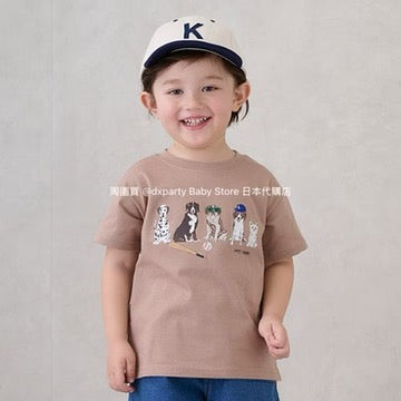 Japanese children's clothing pe#main anti-fouling series dog print top 80-130cm boys' summer TOPS