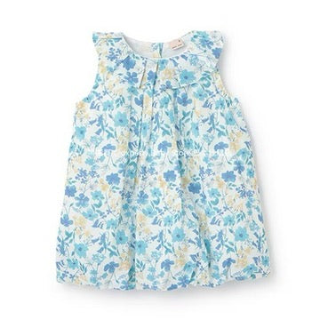 Japanese children's clothing pe#main floral bubble dress 80-130cm girls summer dresses