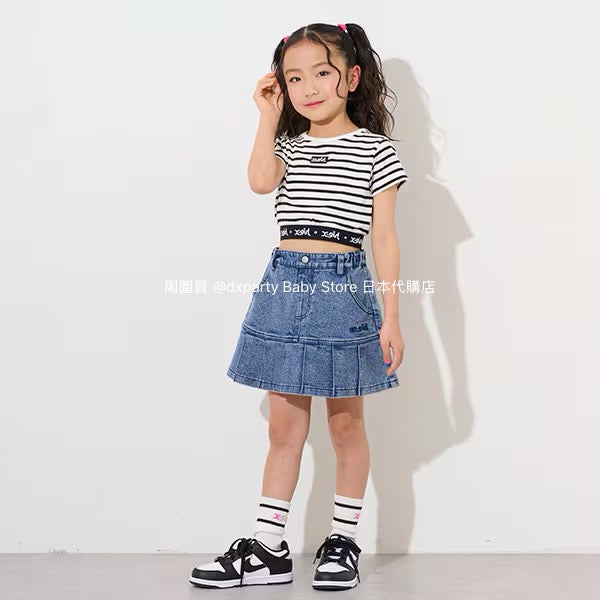 Japanese children's clothing X-girl Stages pleated skirt 90-140cm girls summer SKIRTS