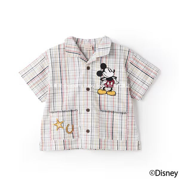 Japanese children's clothing pe#main x Disney shirt 80-130cm boys' summer TOPS