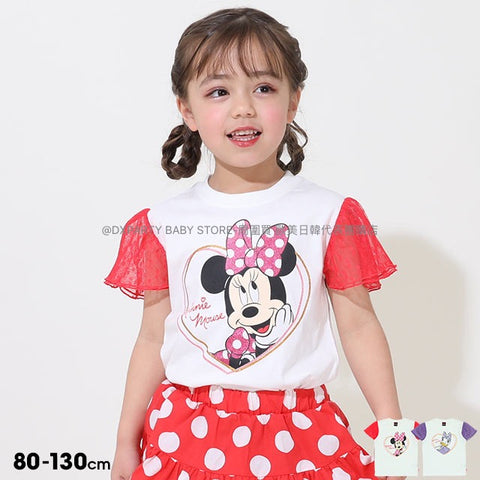 日本童裝 BDL x  Disney 小飛袖上衣 80-130cm 女童款 夏季 TOPS