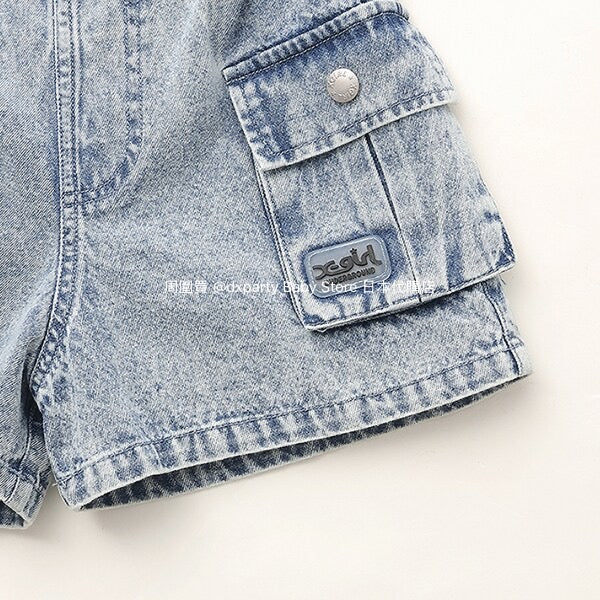Japanese children's clothing X-girl Stages work pocket jeans 100-140cm girls summer PANTS