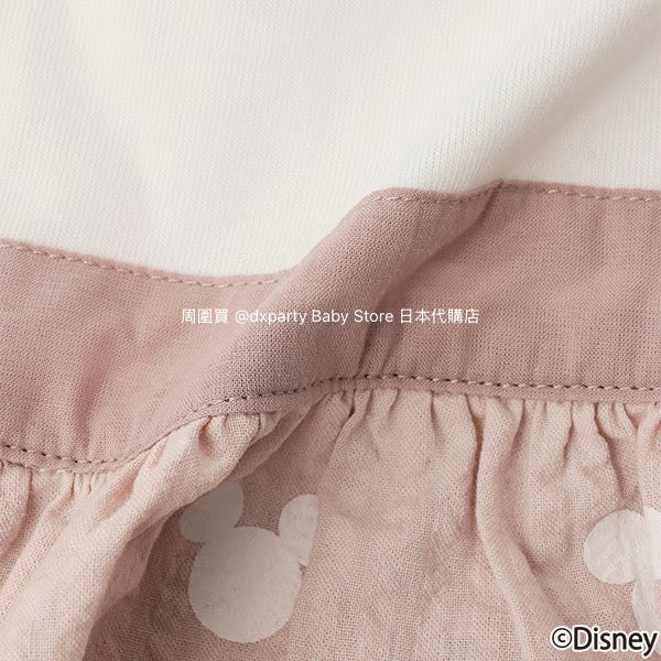 Japanese children's clothing pe#main x Disney patchwork top 80-130cm girls summer TOPS