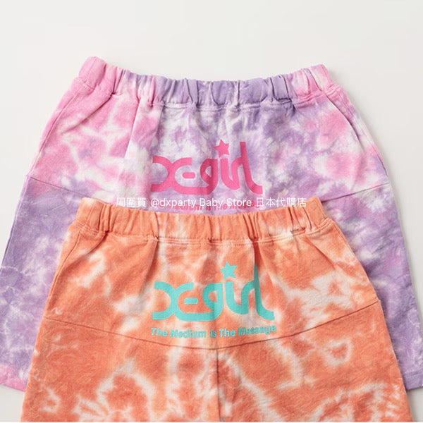 Japanese children's clothing X-girl Stages tie-dye shorts 80-140cm girls' summer PANTS