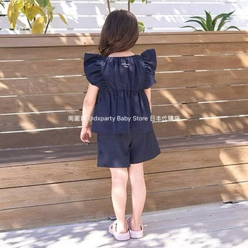 Japanese children's clothing Ly# mine ruffle pocket shorts 100-150cm girls summer PANTS