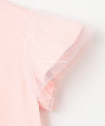 Japanese children's clothing aF#a325 mesh sleeve top 100-160cm girls summer TOPS