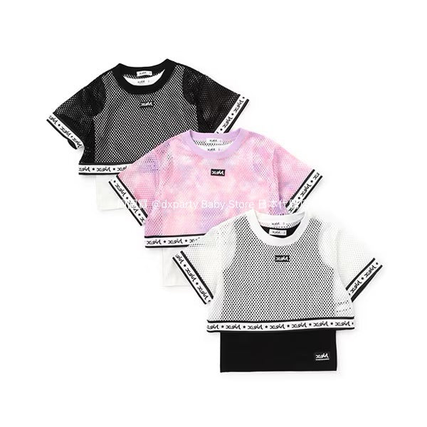Japanese children's clothing X-girl Stages mesh top vest two-piece set 90-140cm girls summer TOPS