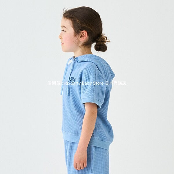 Japanese children's clothing mini#ML waffle hooded top 90-140cm boys/girls summer TOPS