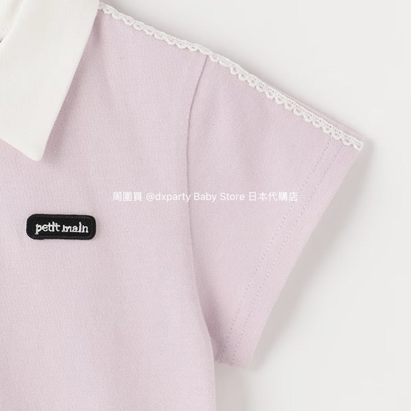 Japanese children's clothing pe#main Contact Cool Polo Two-Piece Set 80-130cm Girls Summer TOPS SKIRTS