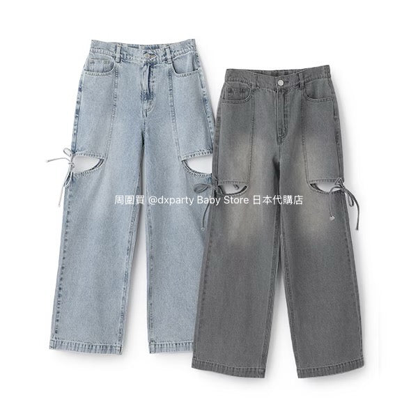 Lovetoxic Ribbon Slit Jeans (140-160cm) for Girls (Summer)