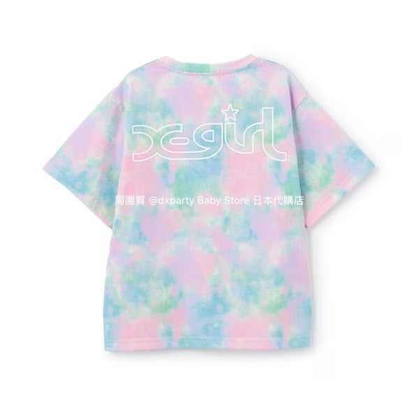 Japanese children's clothing X-girl Stages x Flying Girls tie-dye top 90-140cm girls summer TOPS