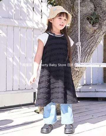 Japanese children's clothing Ly# mine bow top 100-150cm girls summer TOPS