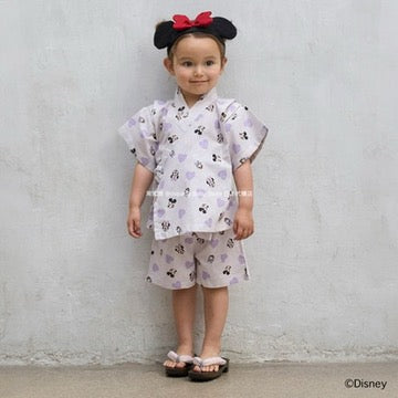 Japanese children's clothing pe#main x Diseny Jinbei Japanese Kimono 80-130cm Boys/Girls Summer TOPS PANTS Japanese Summer Festival Special