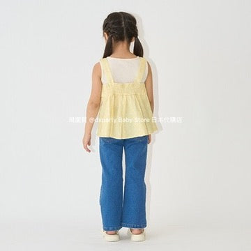 Japanese children's clothing Ly# mine ruffled camisole top 100-150cm girls summer TOPS