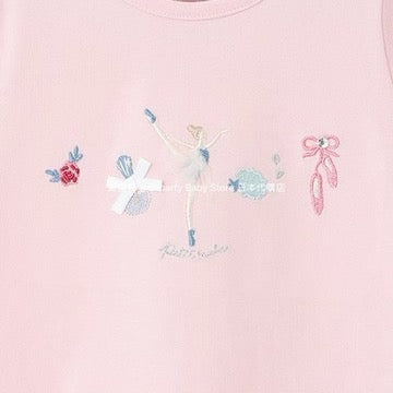 Japanese children's clothing pe#main contact cool embroidered top 80-130cm girls summer TOPS