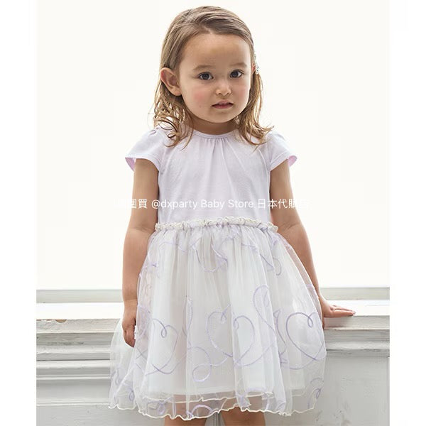 Japanese children's clothing pe#main embroidered tulle dress 80-130cm girls summer dresses for interviews/banquets/performances
