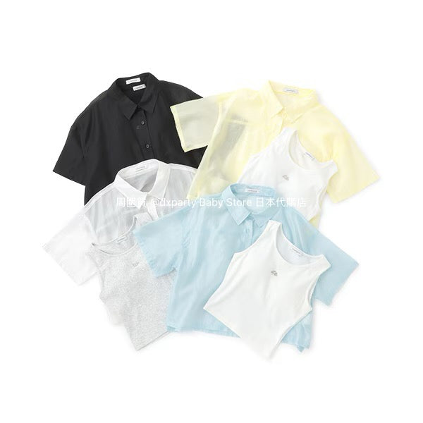 Lovetoxic Japanese children's clothing contact cold thin short shirt and vest two-piece set 140-160cm girls summer TOPS