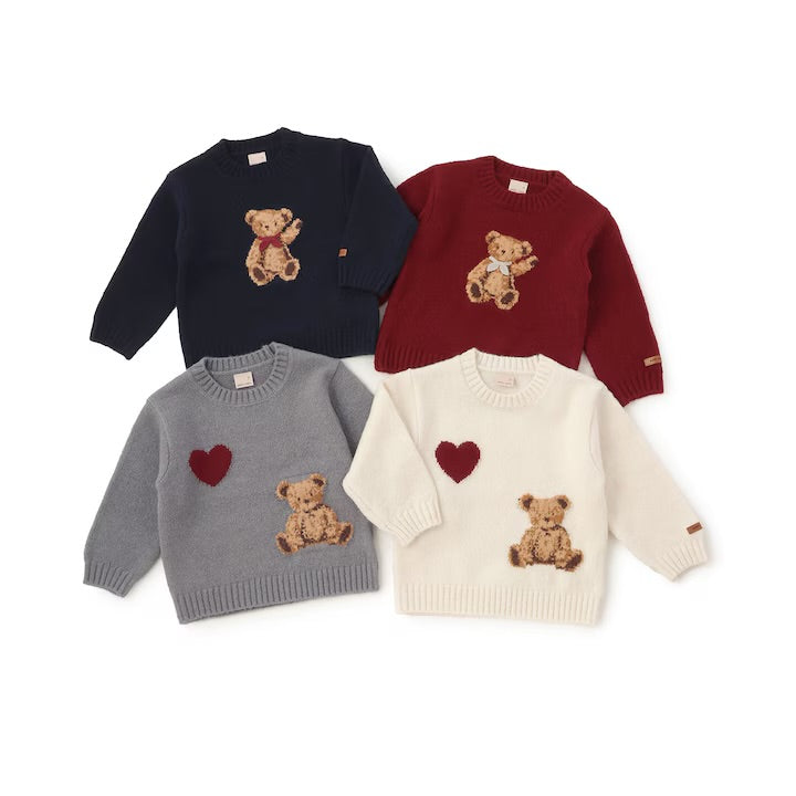 日本童裝 pe#main 針織熊仔毛衣 80-130cm 女童款 冬季 TOPS