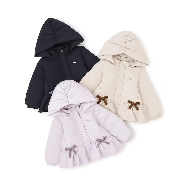 日本童裝 pe#main 荷葉邊羽絨外套 80-130cm 女童款 冬季 (適合寒冷天氣、溫度低天氣及落雪)OUTERWEAR