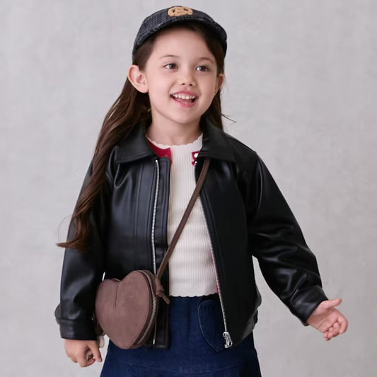 日本童裝 pe#main 人造皮革外套 100-130cm 女童款 冬季 OUTERWEAR
