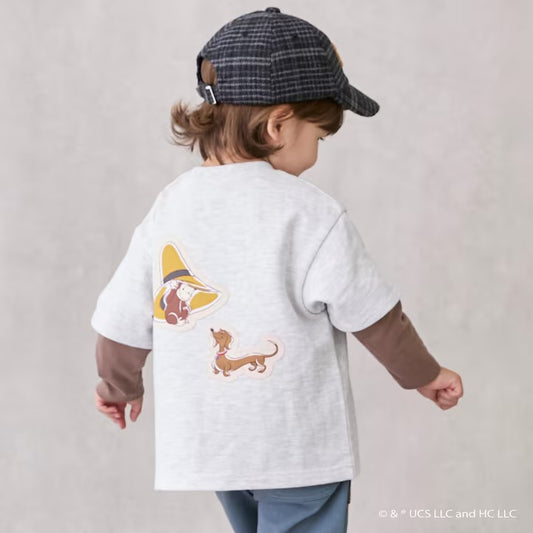 日本童裝 pe#main x Curious George 假兩件上衣 80-130cm 男童款 冬季 TOPS