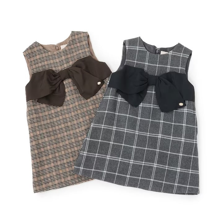 日本童裝 pe#main 蝴蝶結緞帶背心裙 80-130cm 女童款 冬季 DRESSES 面試/宴會/表演