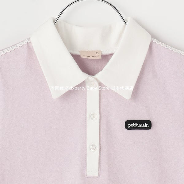Japanese children's clothing pe#main Contact Cool Polo Two-Piece Set 80-130cm Girls Summer TOPS SKIRTS