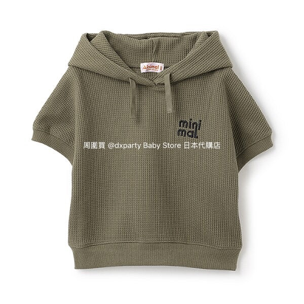 Japanese children's clothing mini#ML waffle hooded top 90-140cm boys/girls summer TOPS