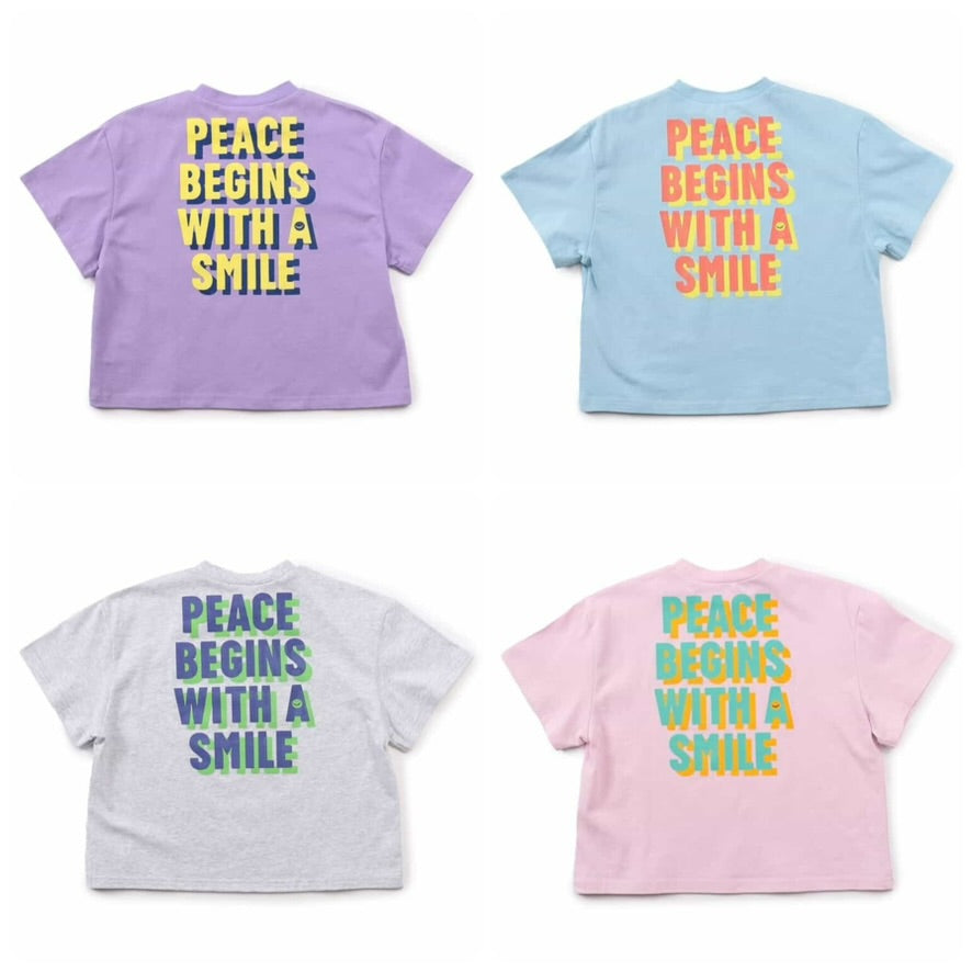 Japanese children's clothing BREEZE letter print top 90-150cm boys/girls summer TOPS