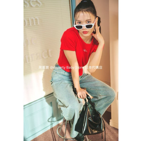 Lovetoxic Japanese children's clothing cropped top 140-160cm girls summer TOPS