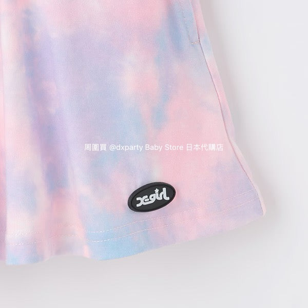 Japanese children's clothing X-girl Stages tie-dye top and culottes two-piece set 80-140cm girls' summer TOPS PANTS