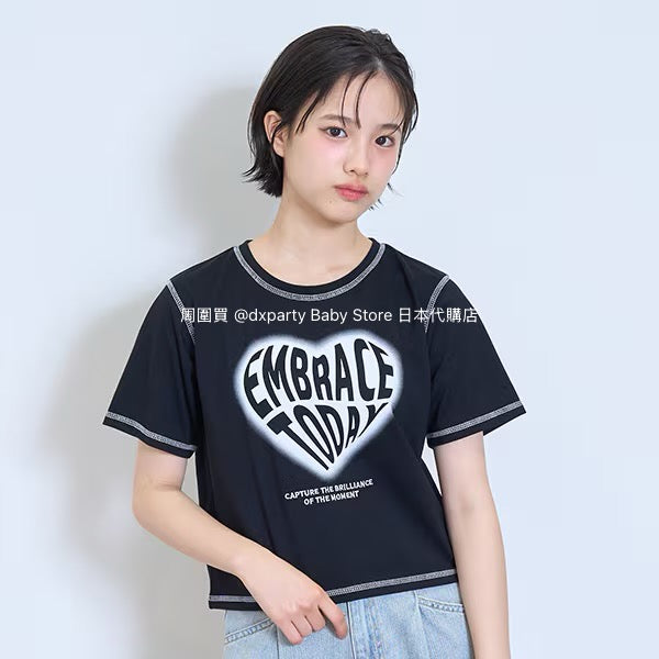 Lovetoxic Japanese children's clothing water-absorbing quick-drying letter print top 140-170cm girls summer TOPS