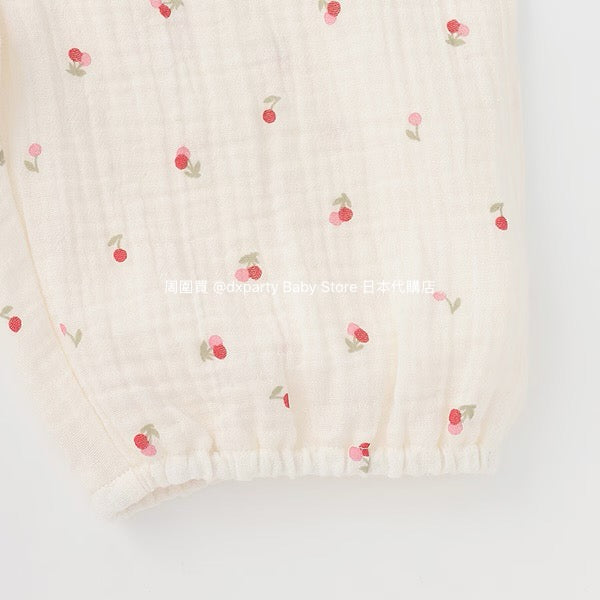 Japanese children's clothing pe#main puff sleeve double gauze pajamas 80-130cm girls' summer pajamas series