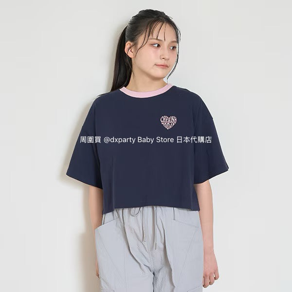 Lovetoxic Japanese children's clothing heart-shaped letter print top 140-170cm girls summer TOPS