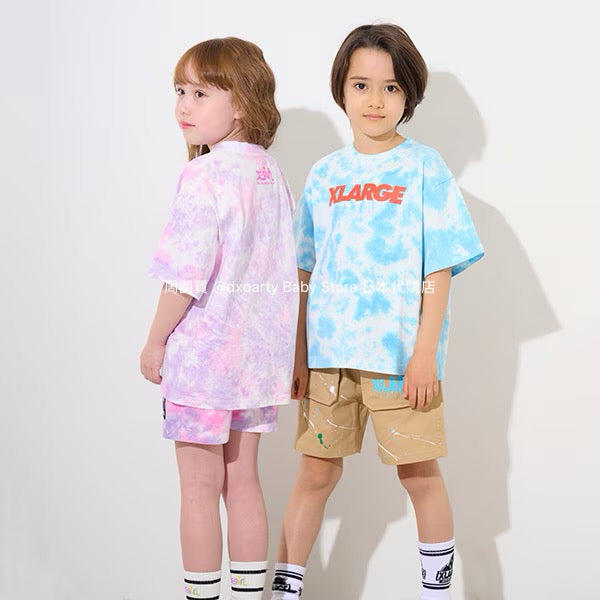 Japanese children's clothing X-girl Stages tie-dye shorts 80-140cm girls' summer PANTS