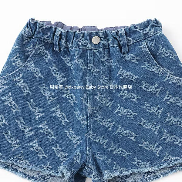 Japanese children's clothing X-girl Stages tassel denim shorts 90-140cm girls summer PANTS