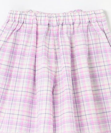 Japanese children's clothing aF#a325 checkered bow shorts 100-160cm girls summer PANTS