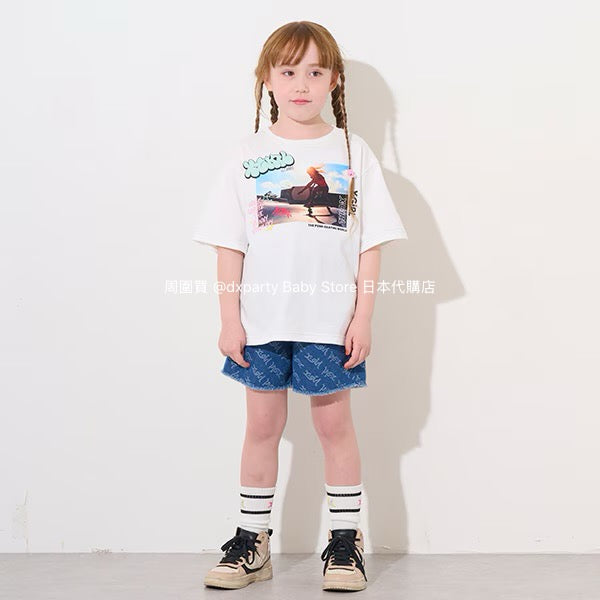 Japanese children's clothing X-girl Stages tassel denim shorts 90-140cm girls summer PANTS