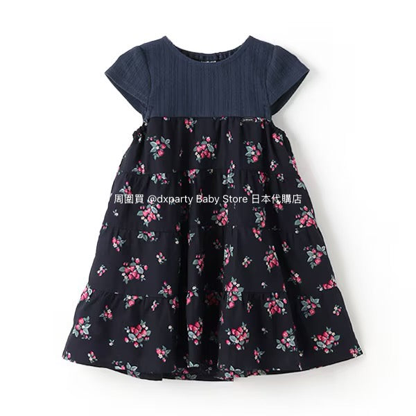 Japanese children's clothing pe#main patchwork dress 80-130cm girls summer dresses