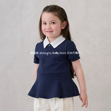 Japanese children's clothing pe#main ruffled top 80-130cm girls summer TOPS