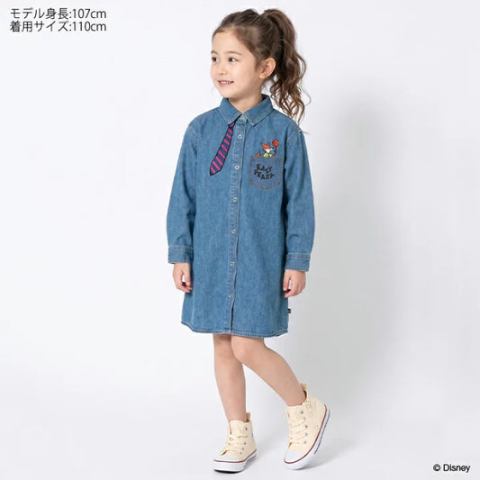 日本童裝 BDL x Disney 親子裝 牛仔襯衫裙 90-140cm 女童款 秋季 DRESSES