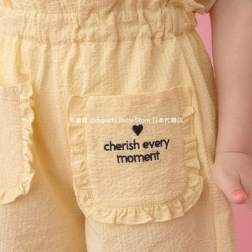 Japanese children's clothing Ly# mine ruffle pocket shorts 100-150cm girls summer PANTS