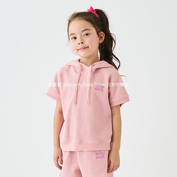 Japanese children's clothing mini#ML waffle hooded top 90-140cm boys/girls summer TOPS